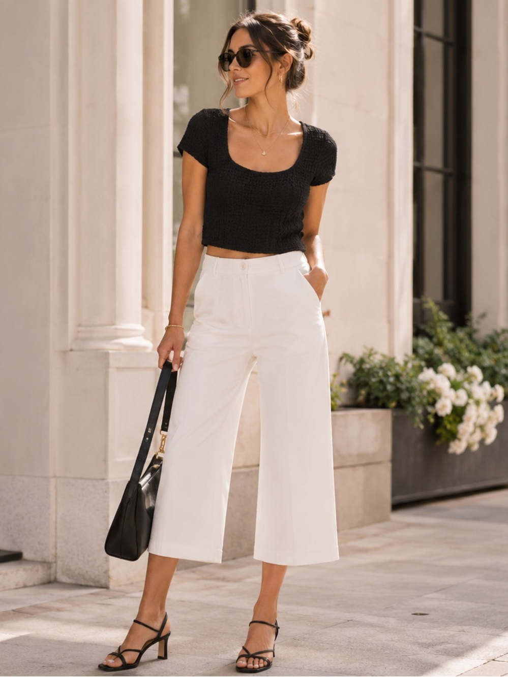 NWT MADEWELL Black Textured Popcorn Cropped Top Size XXS